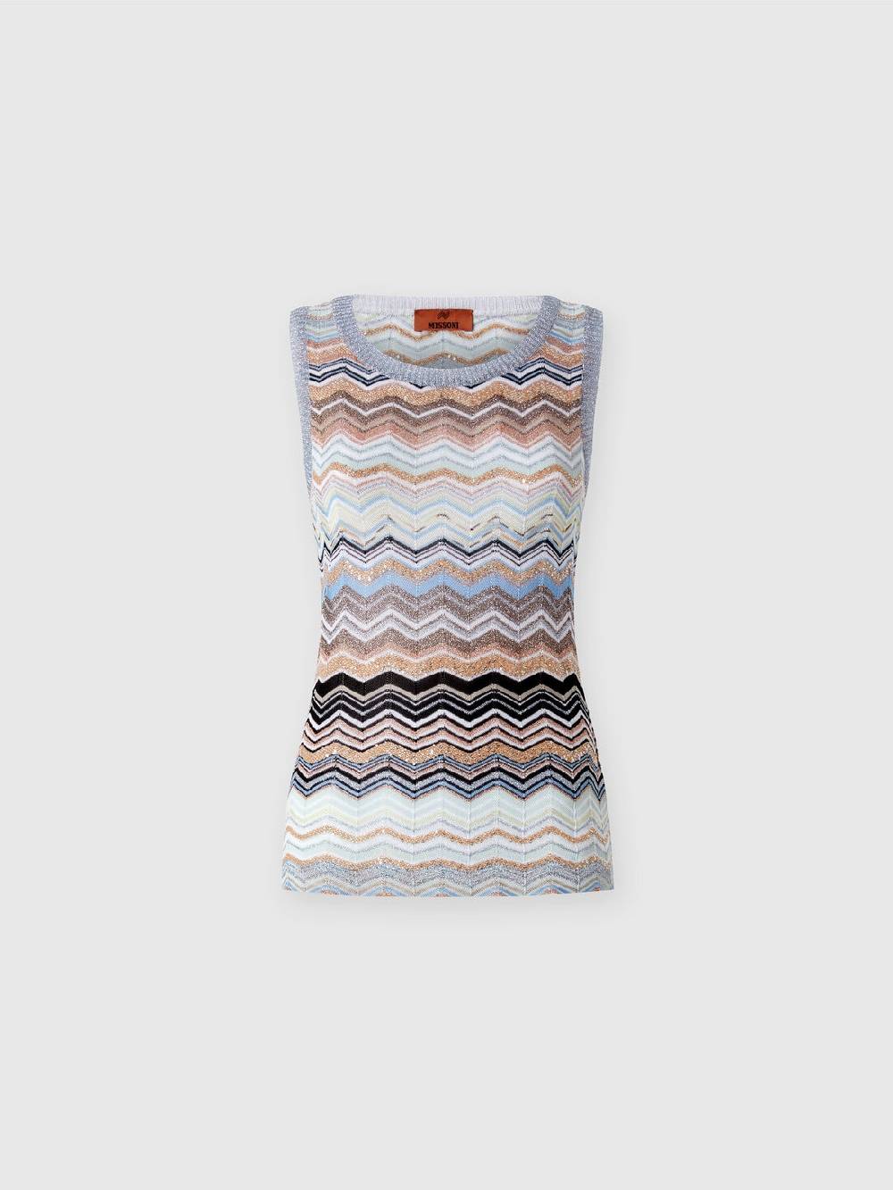 Missoni Top in maglia chevron lamé con paillettes Outlet