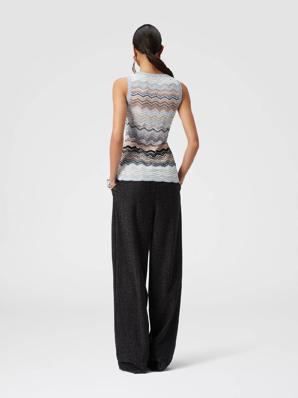 Missoni Top in maglia chevron lamé con paillettes Outlet