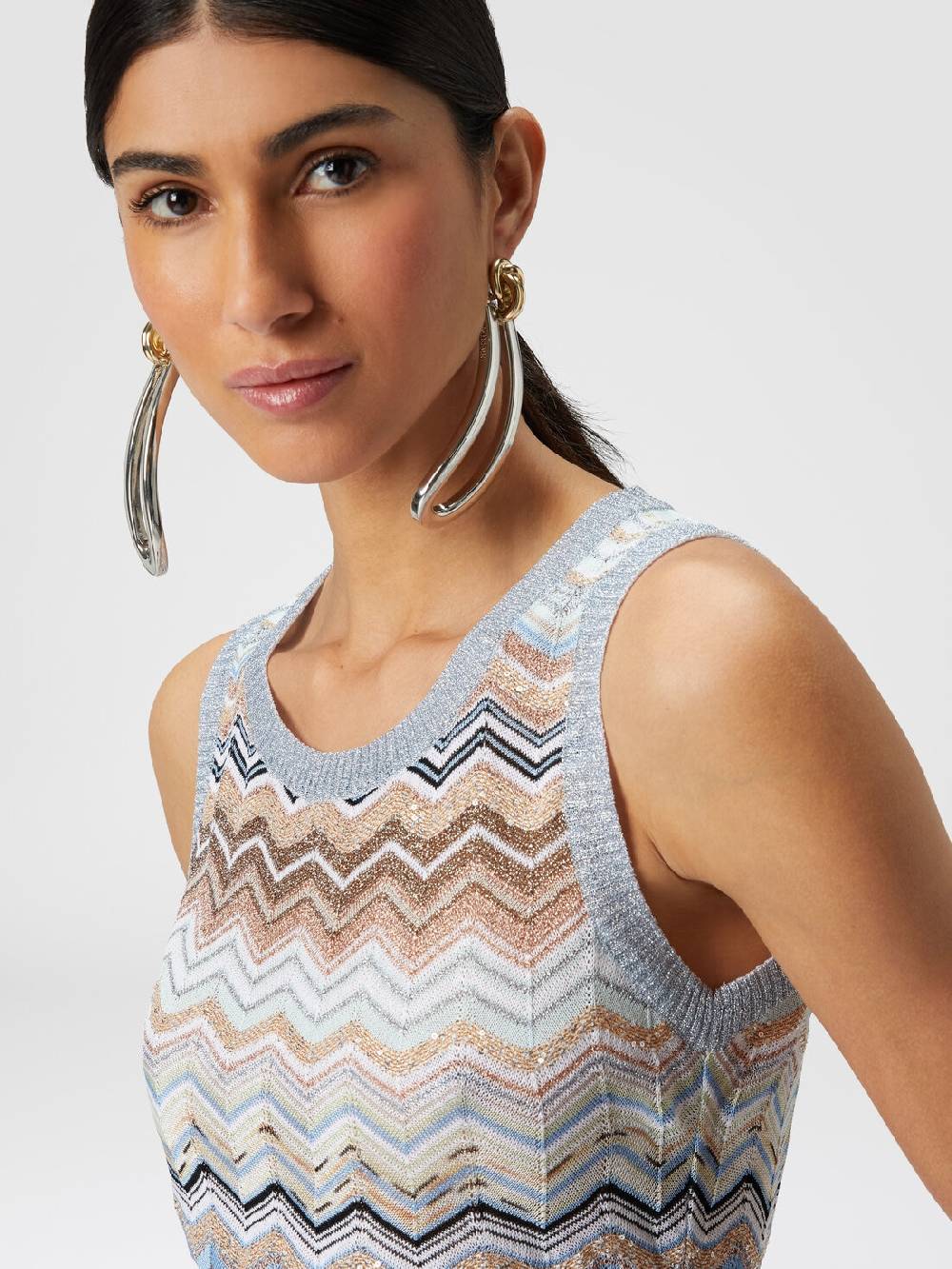 Missoni Top in maglia chevron lamé con paillettes Outlet