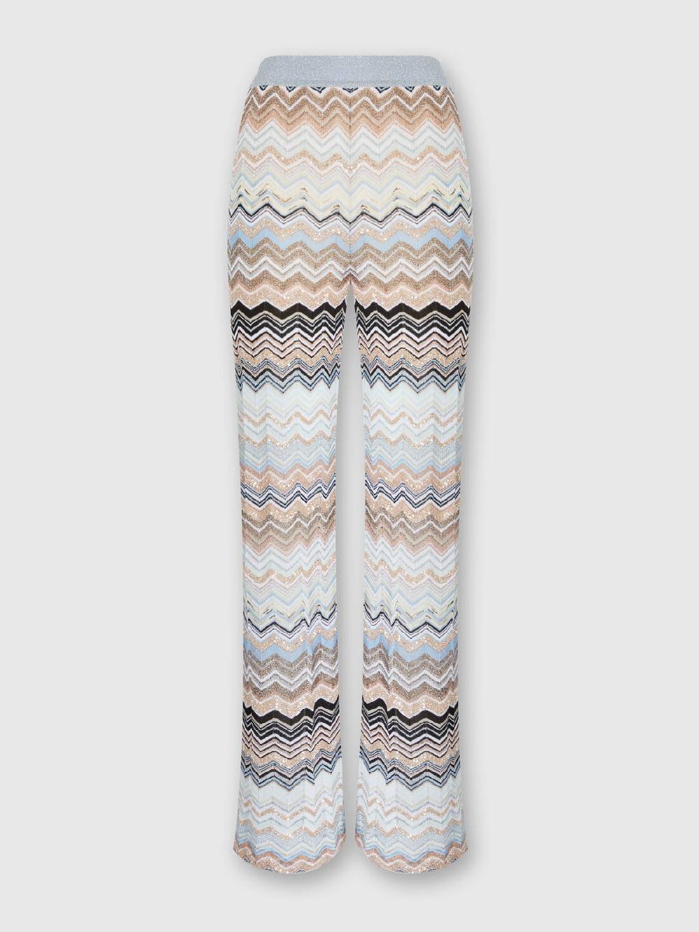 Missoni Pantaloni in maglia chevron lamé con paillettes In Vendita