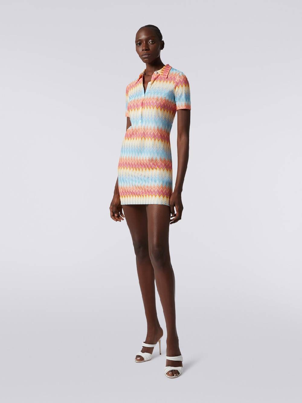 Missoni Mini-abito modello polo in viscosa zig zag Offerte