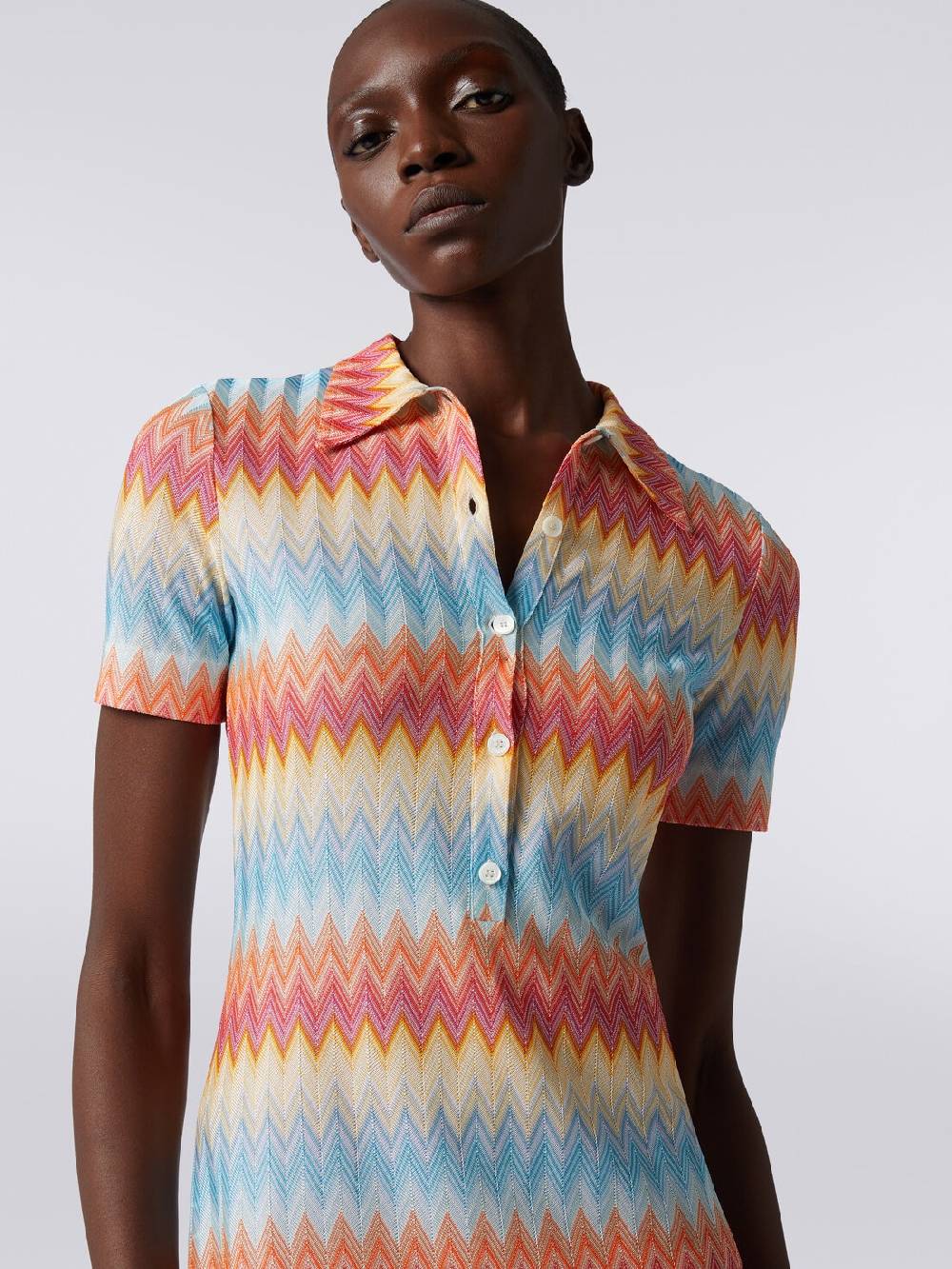 Missoni Mini-abito modello polo in viscosa zig zag Offerte