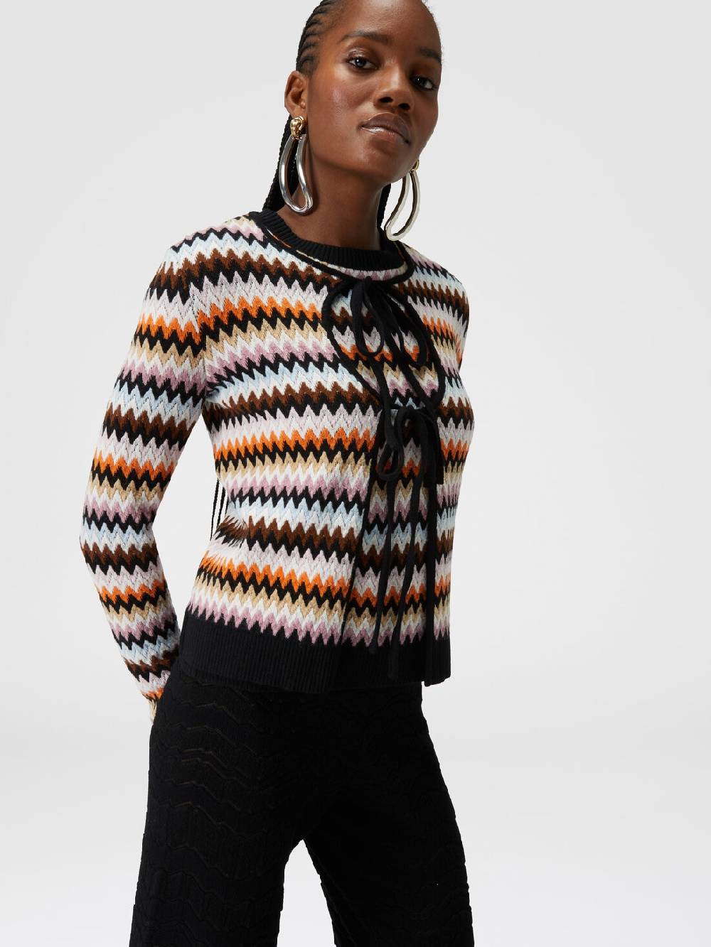 Missoni Cardigan in lana zig zag con profili a contrasto Hotsell