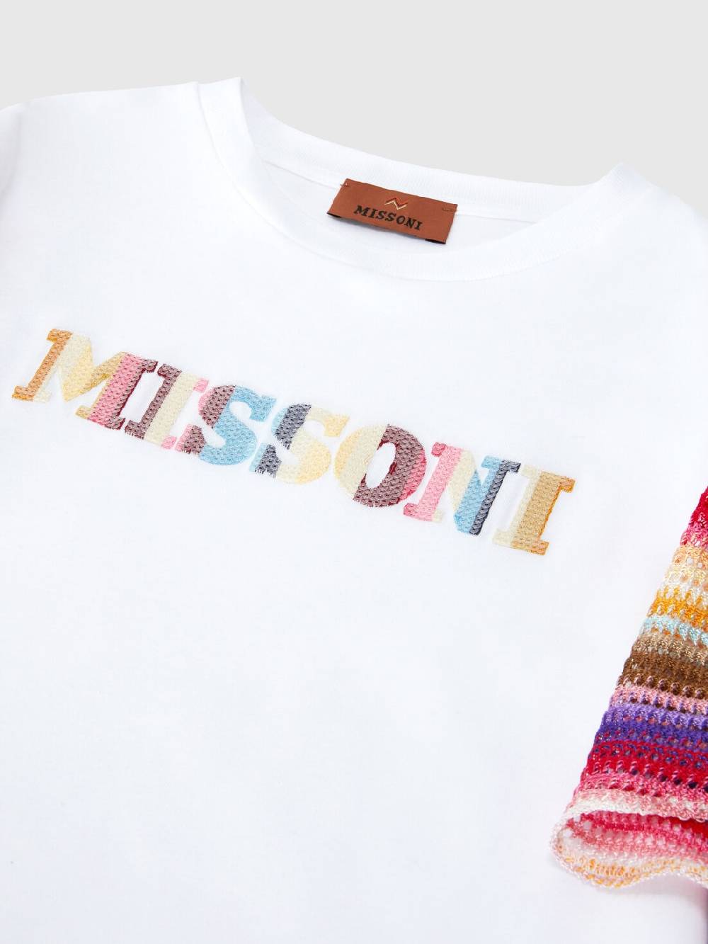Missoni Abito a maniche corte in jersey di cotone con scritta logo Nuova