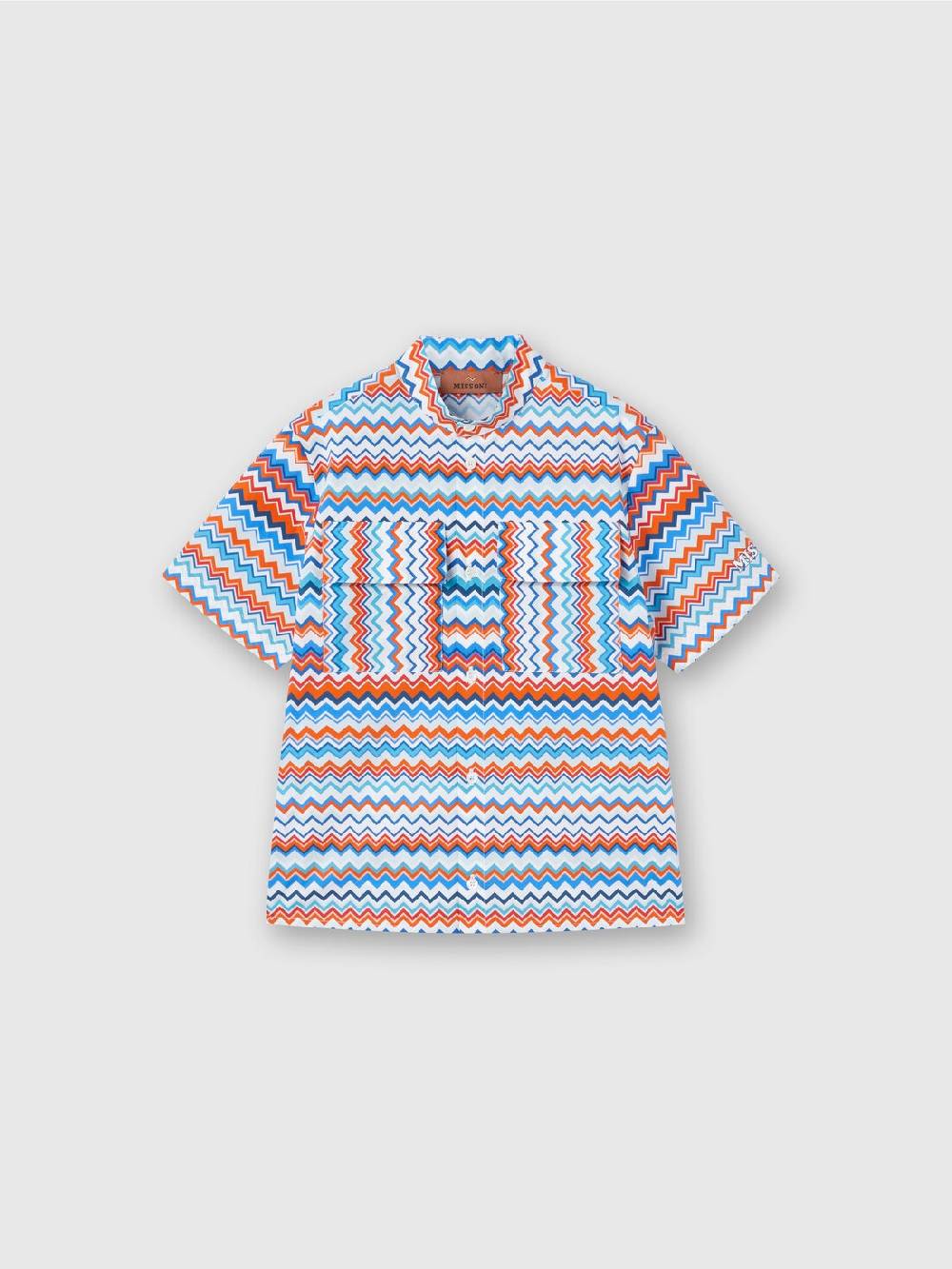 Missoni Camicia a maniche corte in cotone zig zag Flash Sale