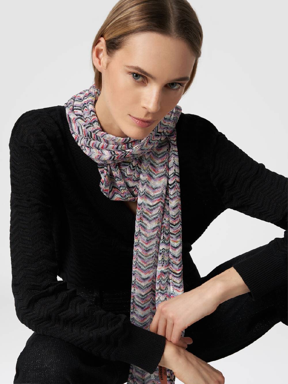 Missoni Sciarpa in viscosa e cotone zig zag Qualità Garantita