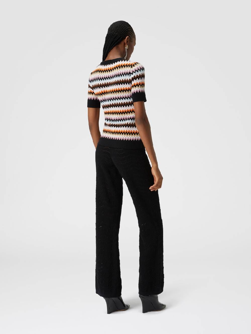 Missoni Pullover girocollo a maniche corte in lana zig zag Consegna Veloce
