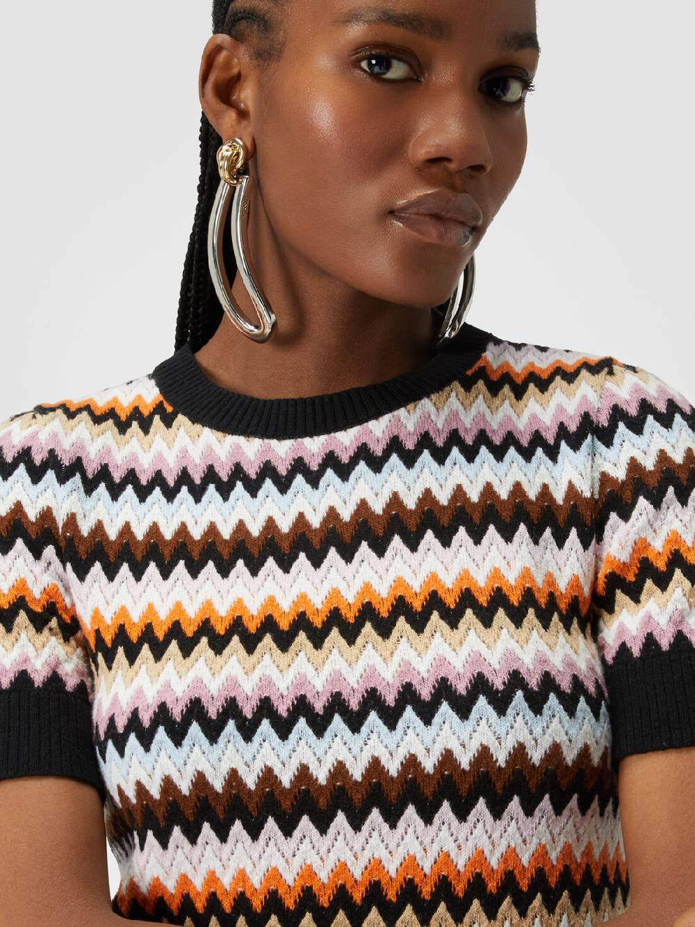 Missoni Pullover girocollo a maniche corte in lana zig zag Consegna Veloce