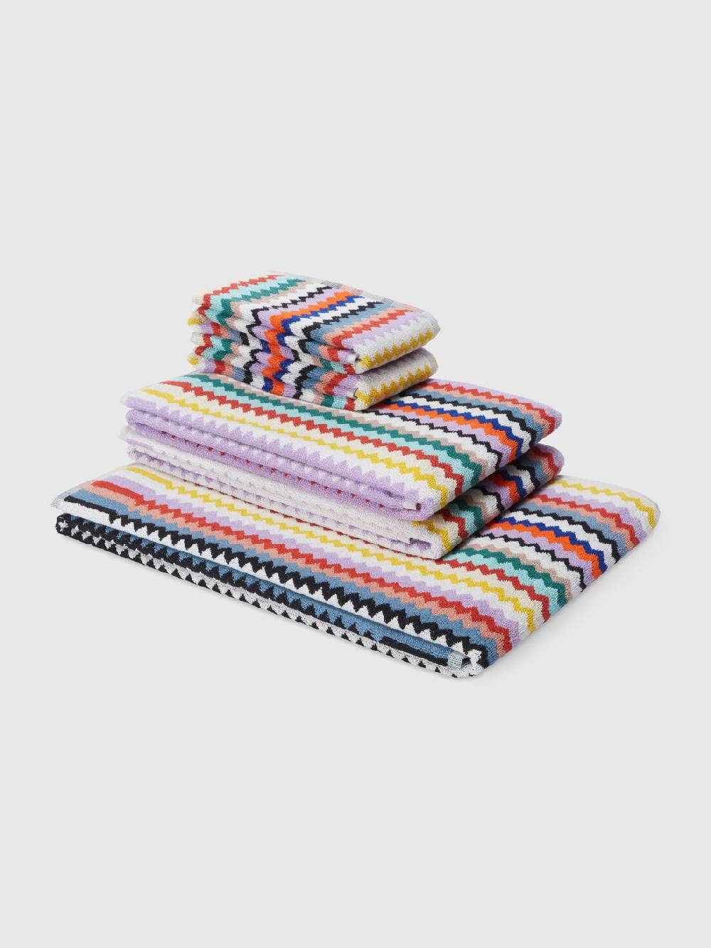 Missoni Set 5 pezzi di asciugamani da bagno Riverbero in spugna di cotone zig zag Sottocosto