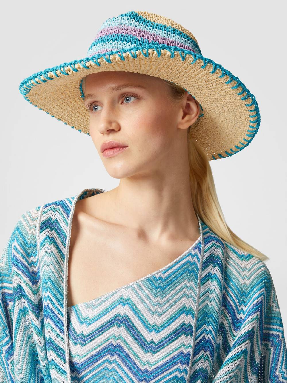 Missoni Cappello in nylon con lavorazione a uncinetto Vendita Calda