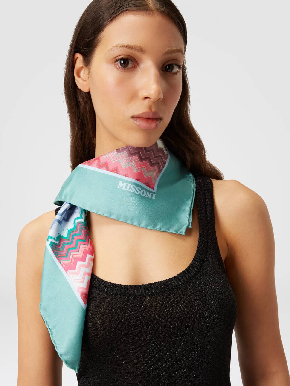 Missoni Foulard in seta con motivo zig zag Vendita Economica
