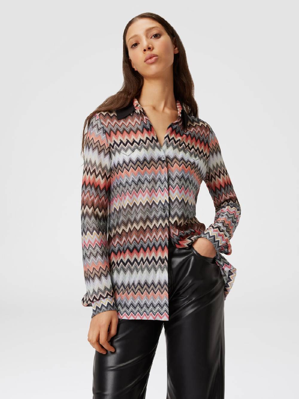 Missoni Camicia in cotone e viscosa zig zag Saldi Di Fabbrica