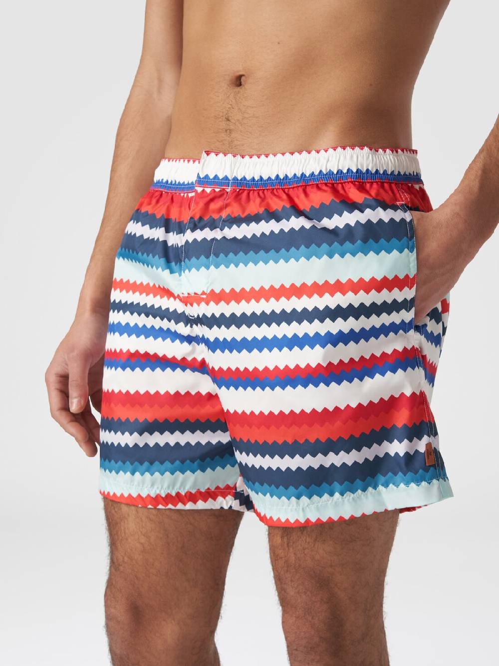 Missoni Boxer mare in nylon stampa micro zig zag Italia