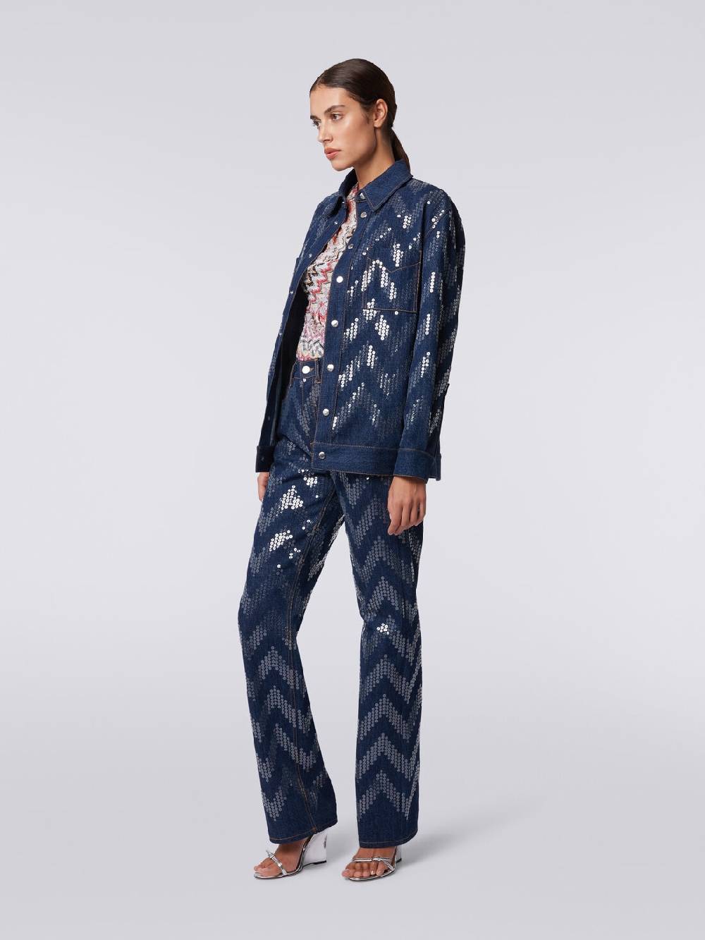 Missoni Overshirt in denim con applicazione di paillettes Consegna Veloce