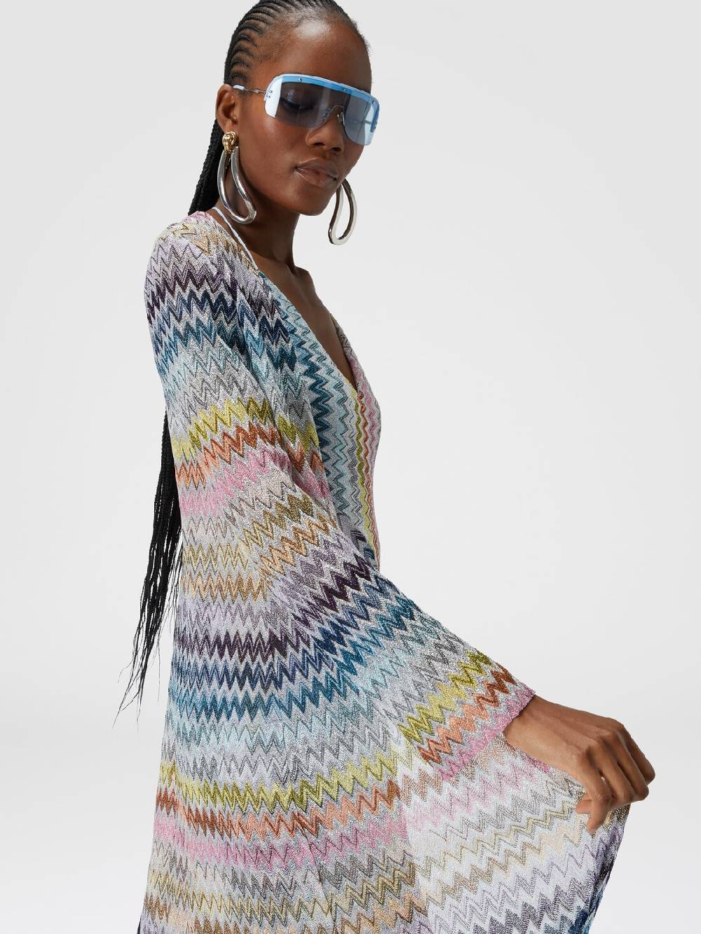Missoni Cardigan lungo in misto viscosa zig zag lamé Convenienza