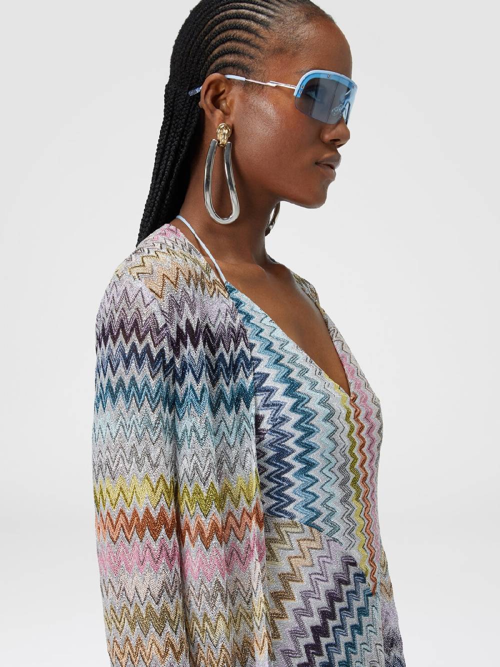 Missoni Cardigan lungo in misto viscosa zig zag lamé Convenienza