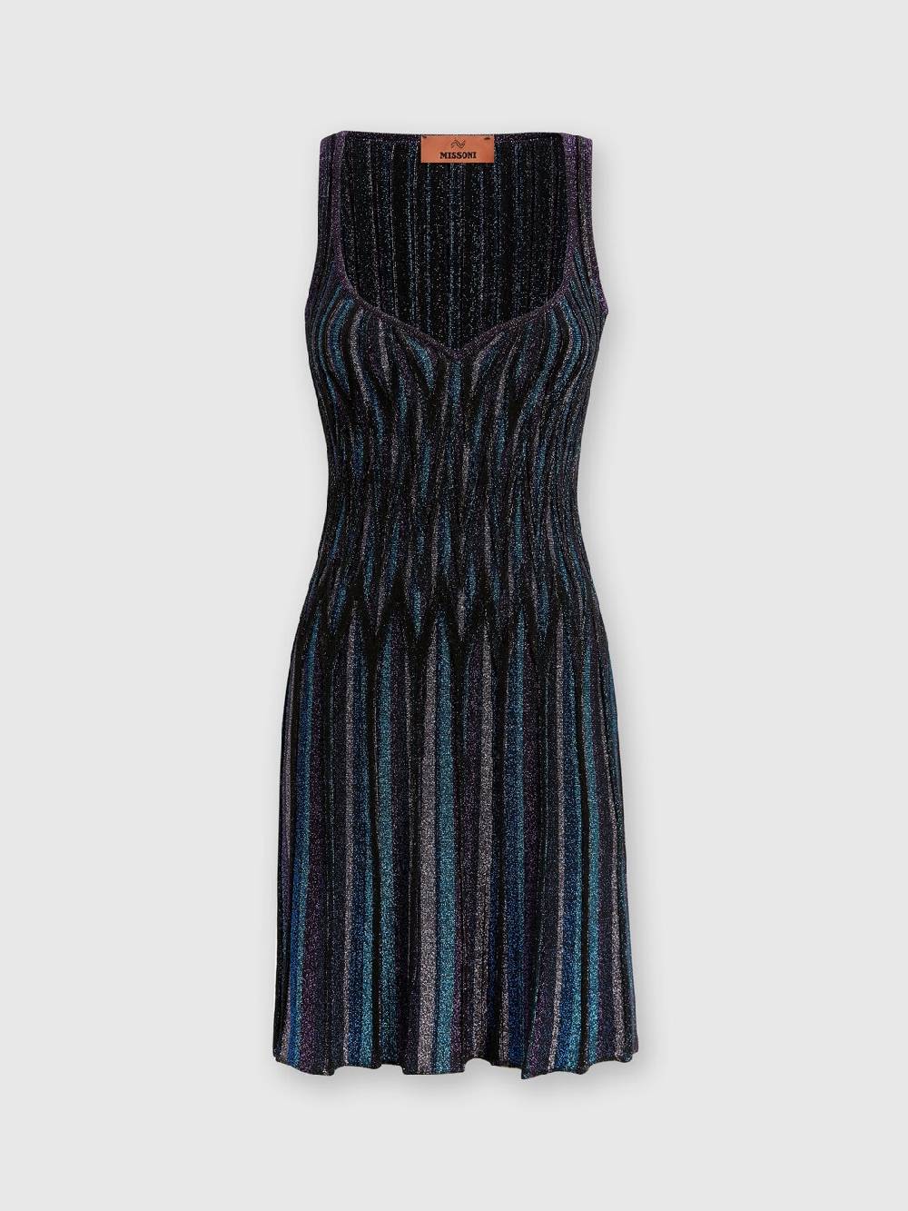 Missoni Mini-abito motivo diamante lamé con scollatura a cuore Novità