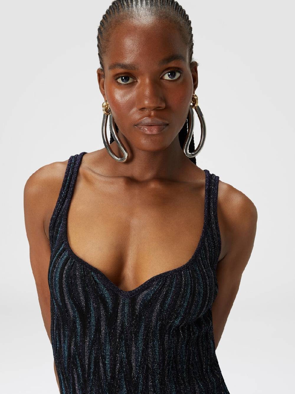Missoni Mini-abito motivo diamante lamé con scollatura a cuore Novità