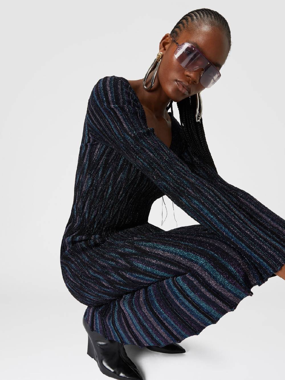 Missoni Gonna midi svasata motivo diamante lamé Presa