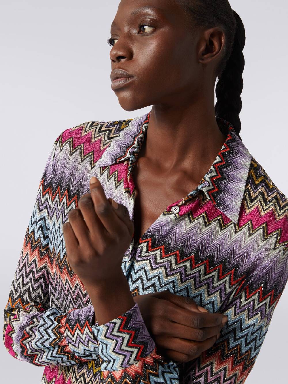 Missoni Camicia in maglia di viscosa chevron con lurex Sconto