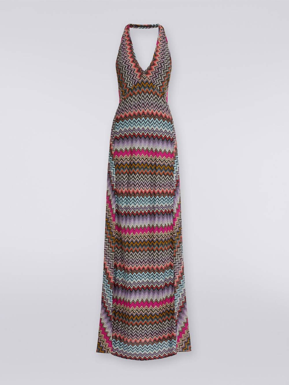 Missoni Abito lungo in viscosa zig zag con lurex Economico