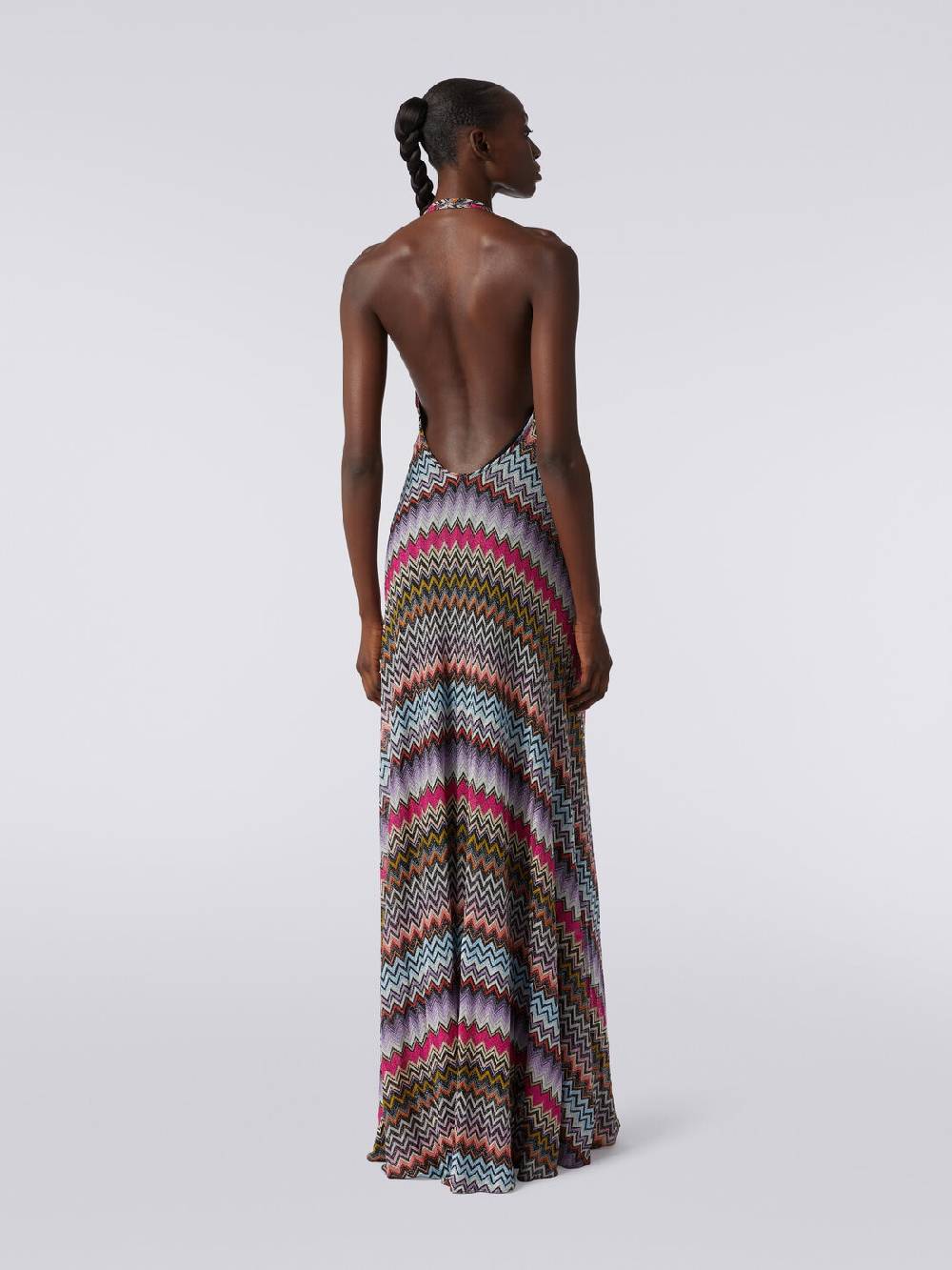 Missoni Abito lungo in viscosa zig zag con lurex Economico