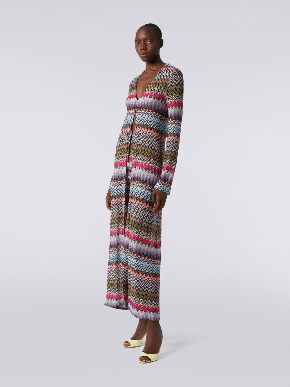 Missoni Cardigan lungo in viscosa zig zag con lurex Online