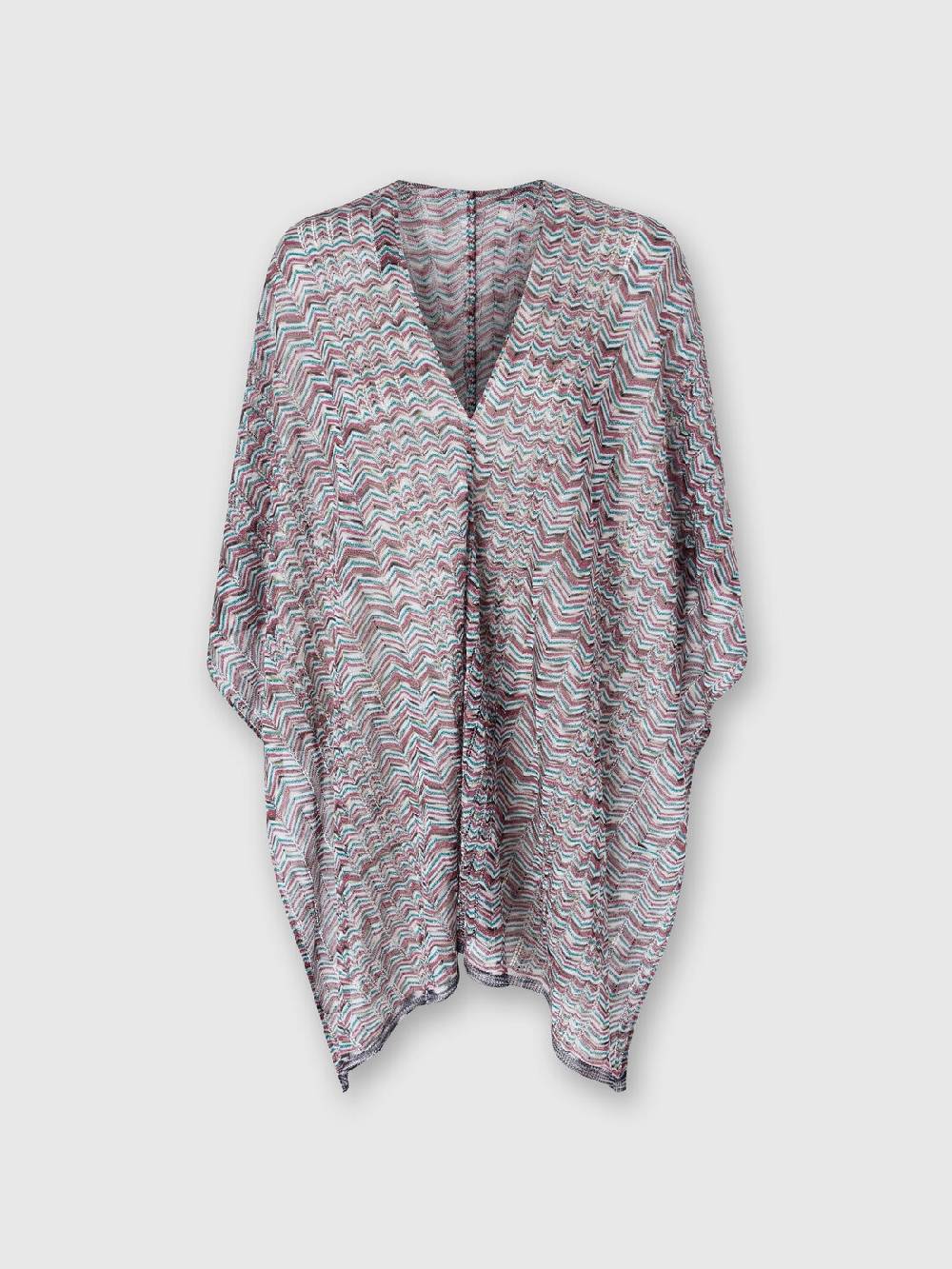 Missoni Poncho in maglia di viscosa e cotone chevron Saldi