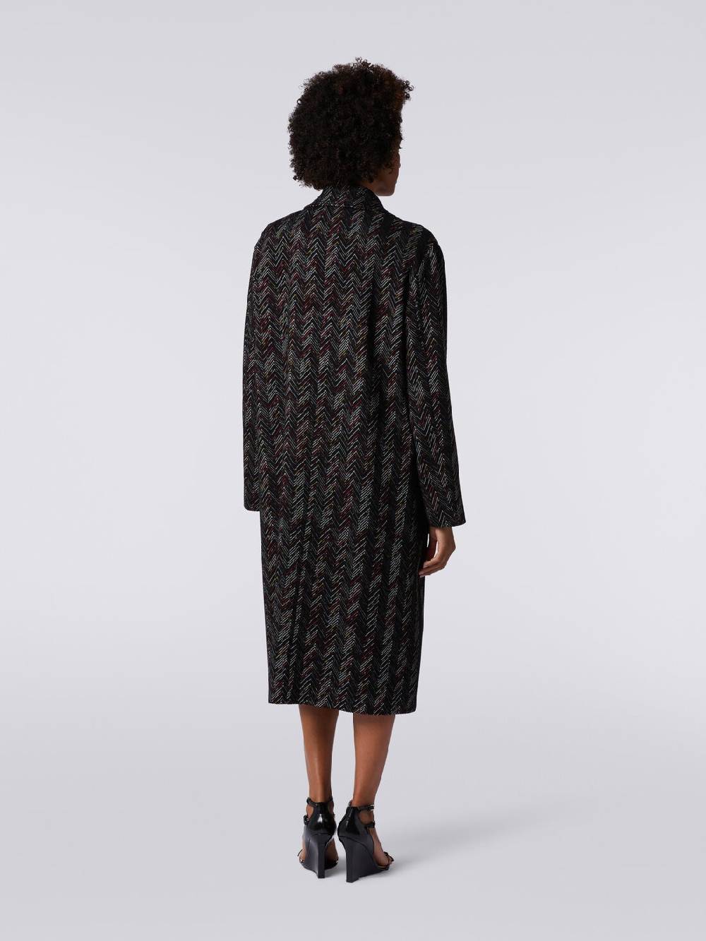 Missoni Cappotto monopetto in misto lana zig zag Pezzi Unici