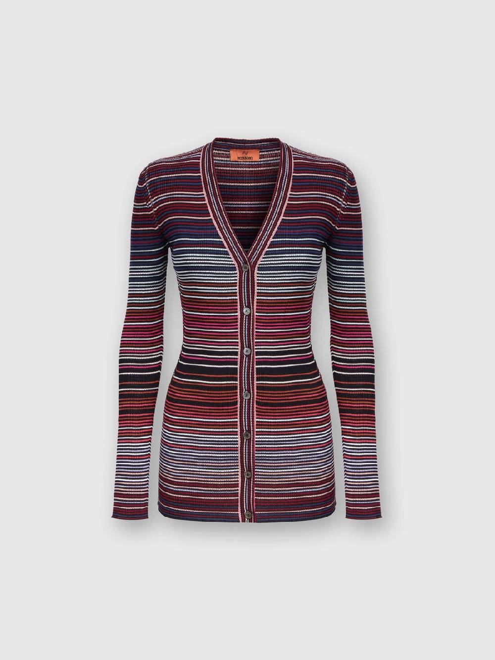 Missoni Cardigan in cotone e viscosa a righe Vendita Calda