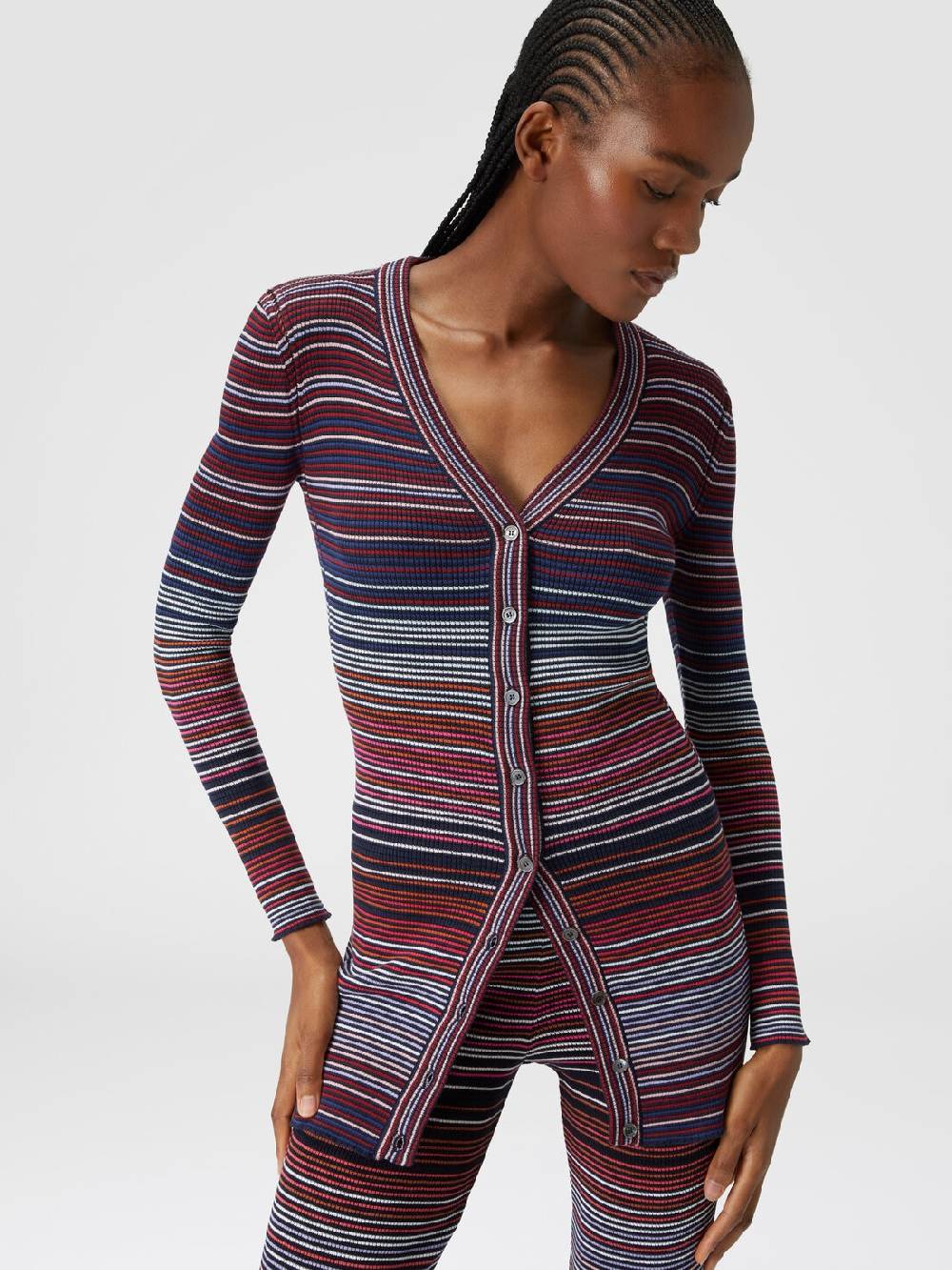 Missoni Cardigan in cotone e viscosa a righe Vendita Calda