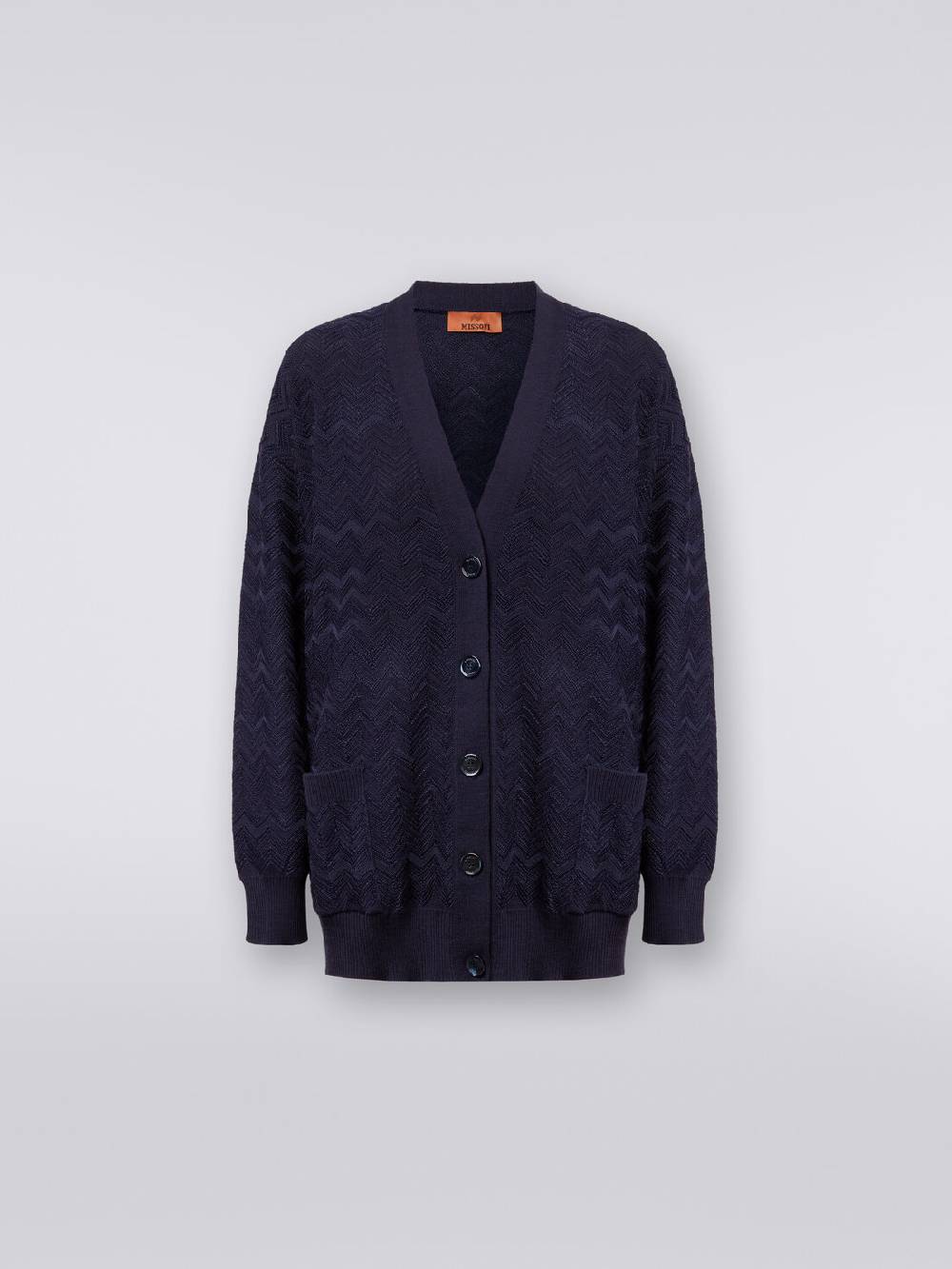Missoni Cardigan oversize in maglia di viscosa e lana chevron Negozio
