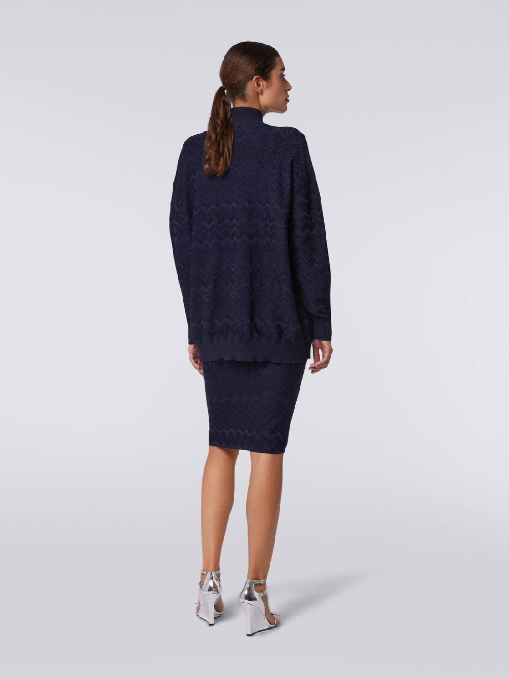 Missoni Cardigan oversize in maglia di viscosa e lana chevron Negozio