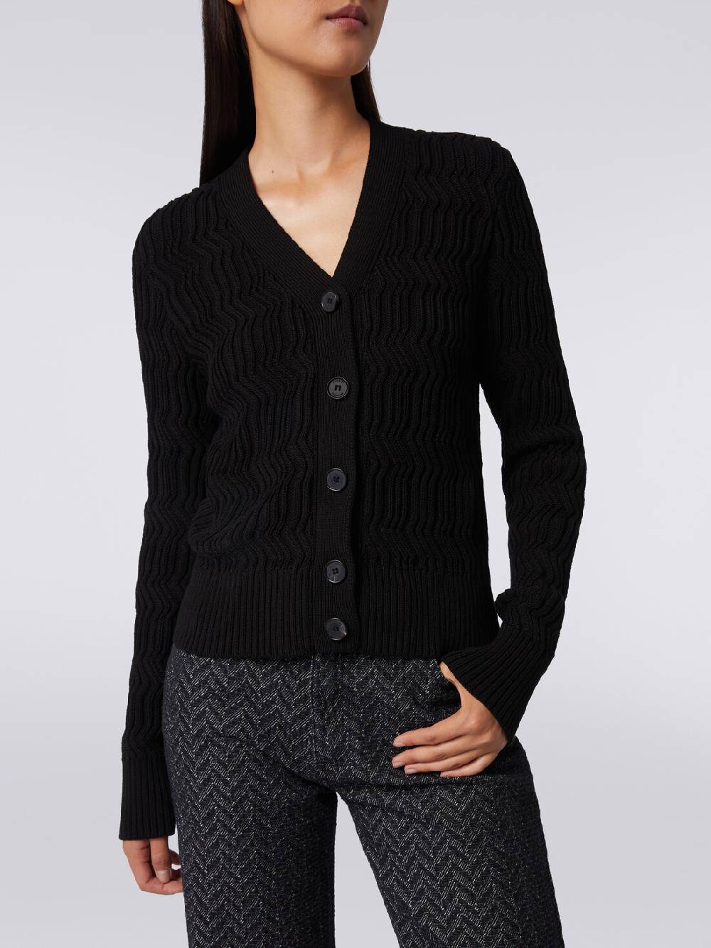 Missoni Cardigan in cotone con nervature verticali a rilievo In Saldo