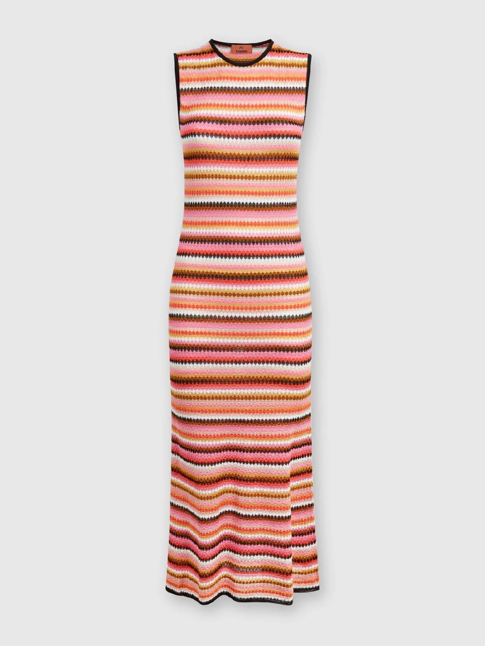 Missoni Abito midi senza maniche in lana e viscosa a righe 2025