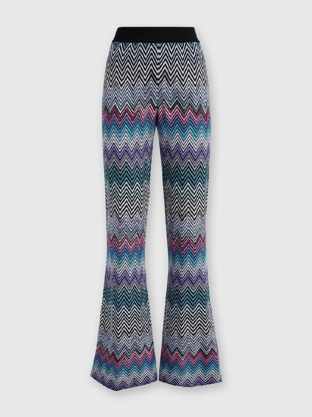 Missoni Pantaloni flare in lana zig zag Italy