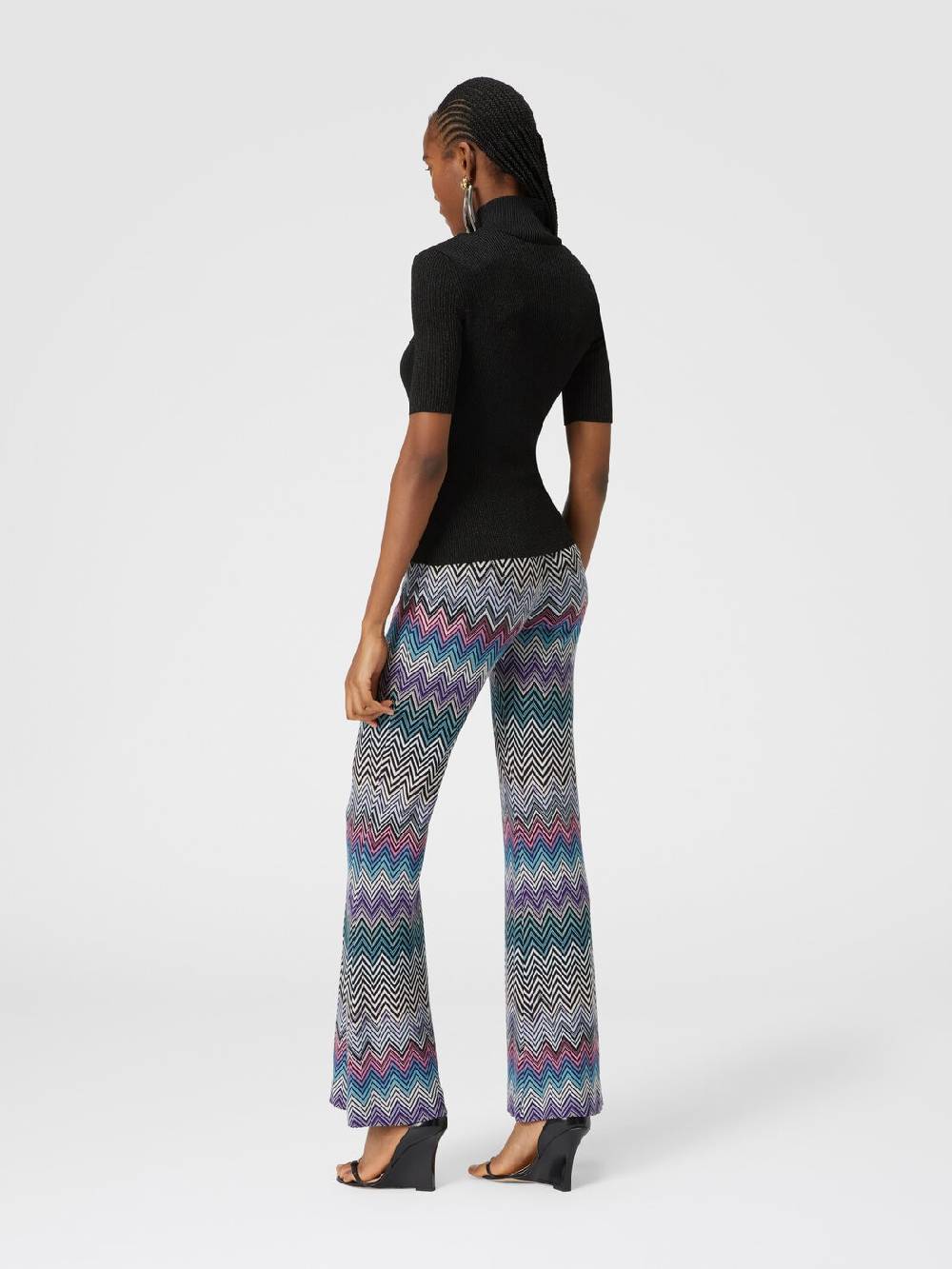 Missoni Pantaloni flare in lana zig zag Italy