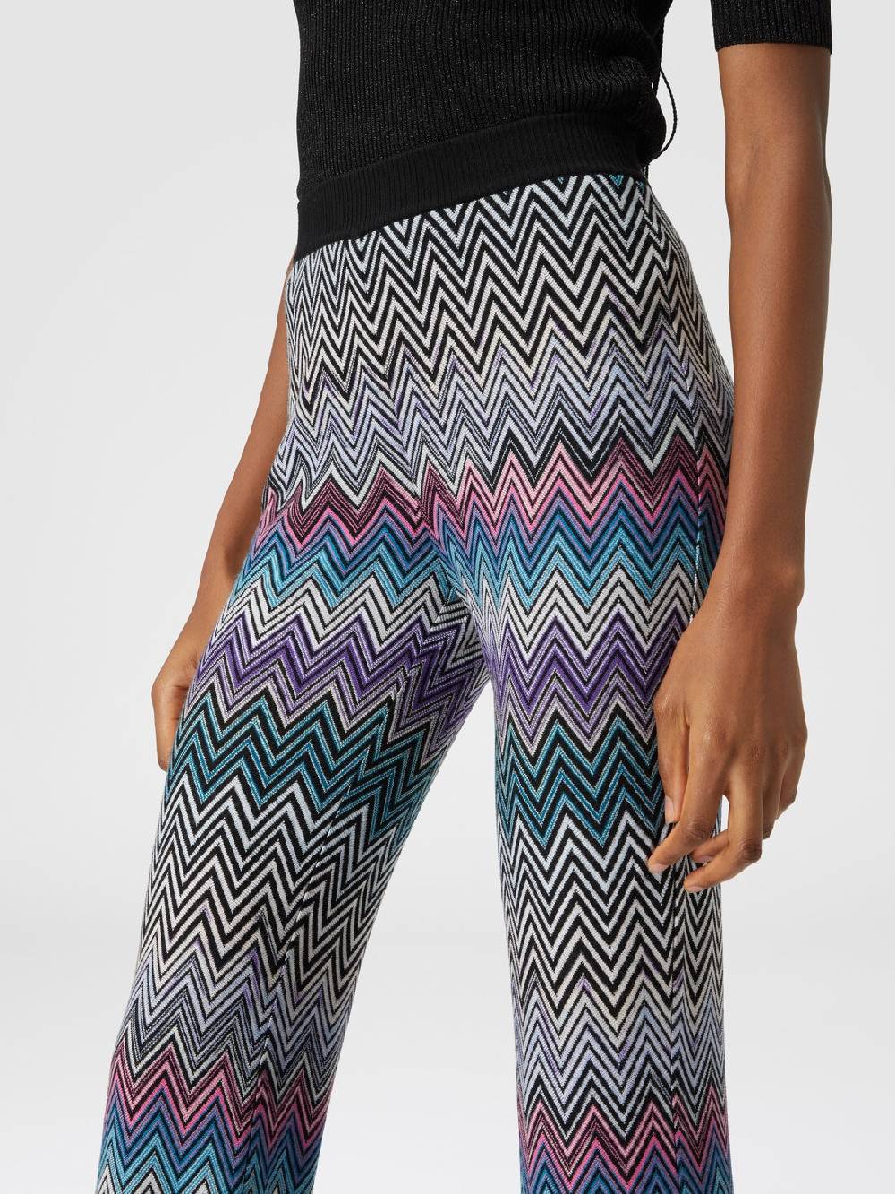 Missoni Pantaloni flare in lana zig zag Italy