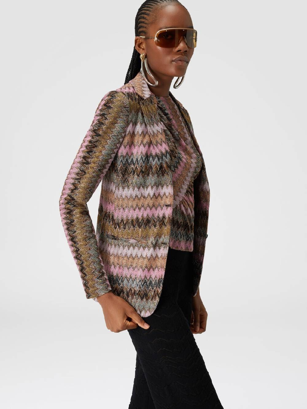 Missoni Blazer in maglia di viscosa chevron lamé Italia