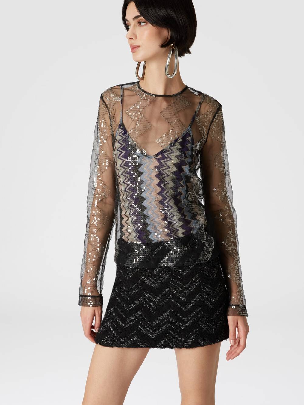 Missoni Minigonna bouclé con motivo chevron lamé Qualità