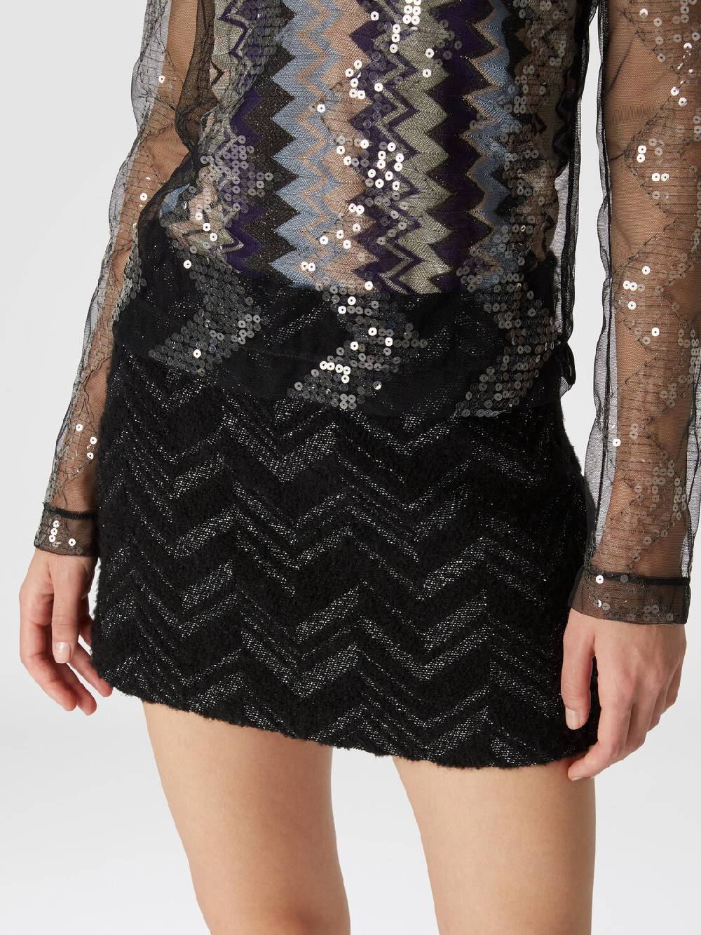 Missoni Minigonna bouclé con motivo chevron lamé Qualità