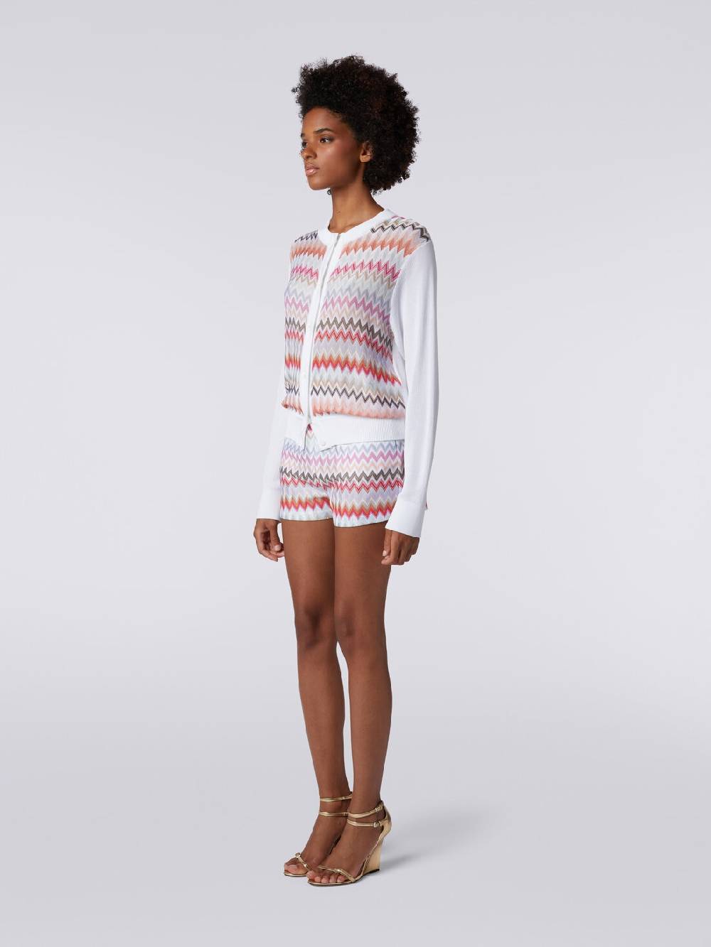 Missoni Cardigan corto in viscosa chevron Promozione