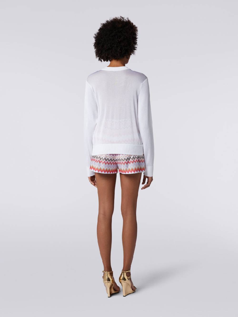 Missoni Cardigan corto in viscosa chevron Promozione