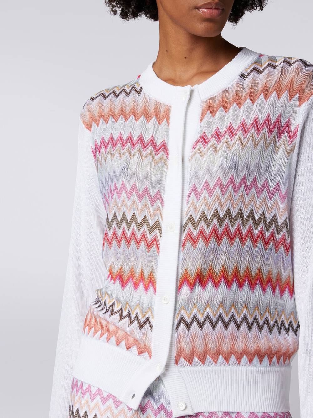 Missoni Cardigan corto in viscosa chevron Promozione
