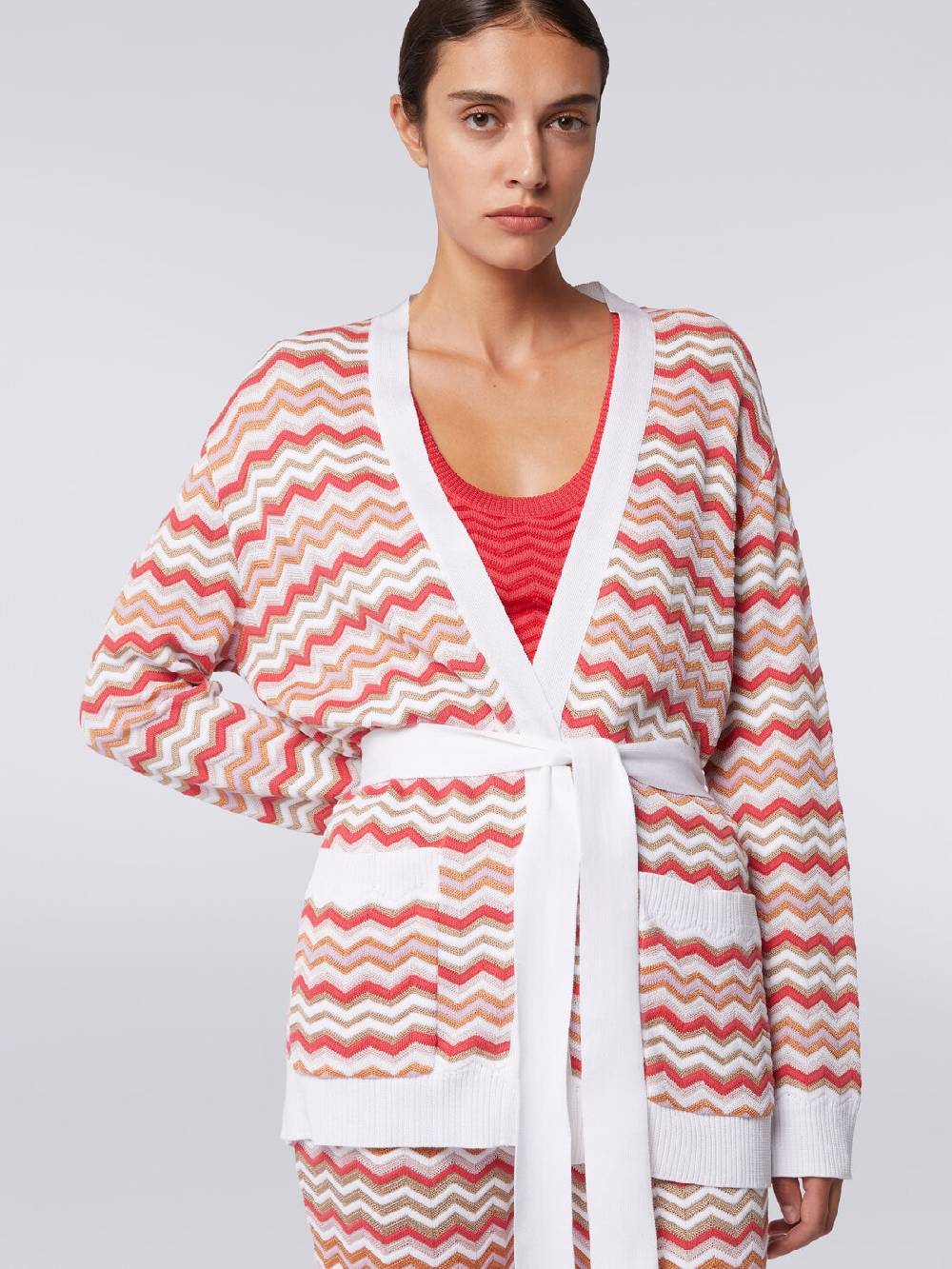 Missoni Cardigan in maglia di cotone e viscosa zig zag Spedizione Gratuita