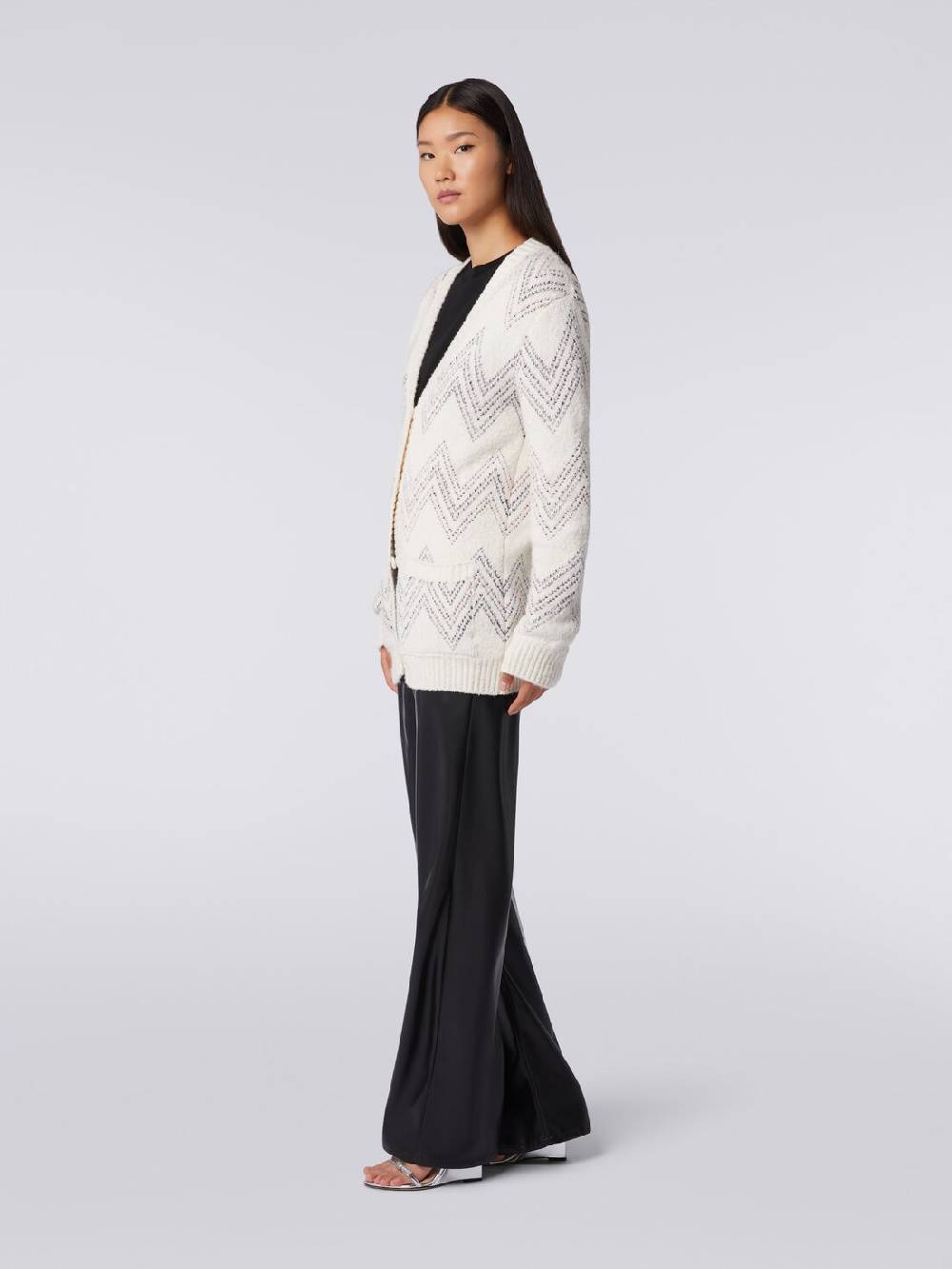 Missoni Cardigan oversize in misto cotone zig zag Negozi Online