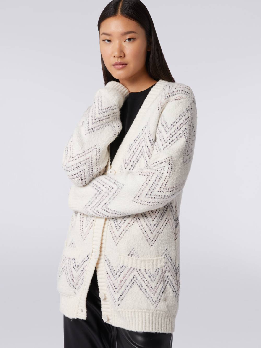 Missoni Cardigan oversize in misto cotone zig zag Negozi Online