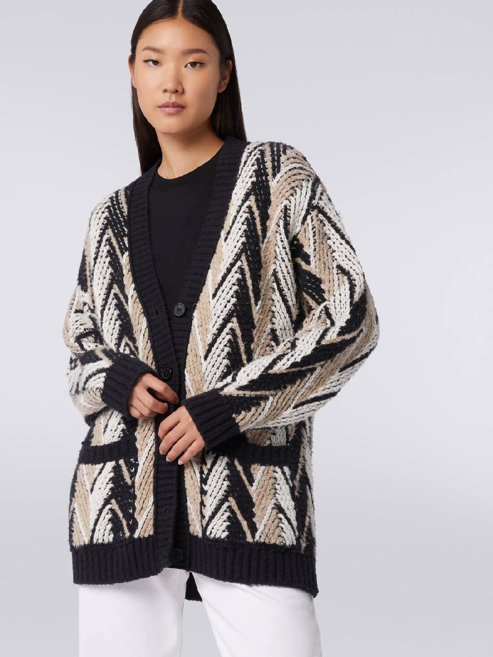 Missoni Cardigan in misto cotone zig zag Acquista Ora