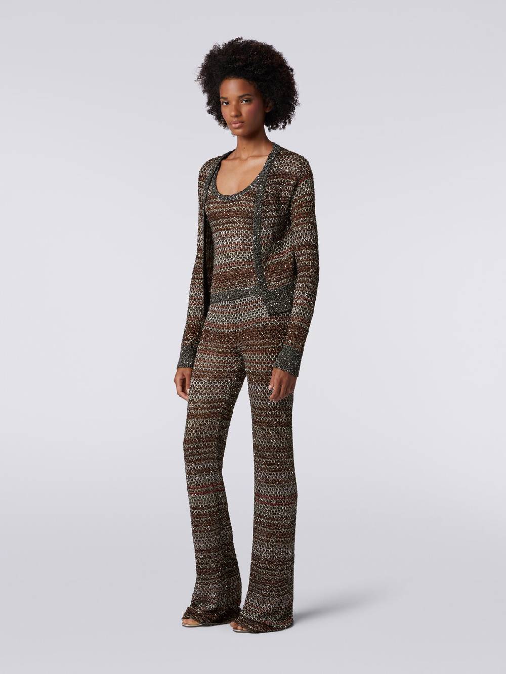 Missoni Cardigan corto in maglia a rete con paillettes Consegna Veloce