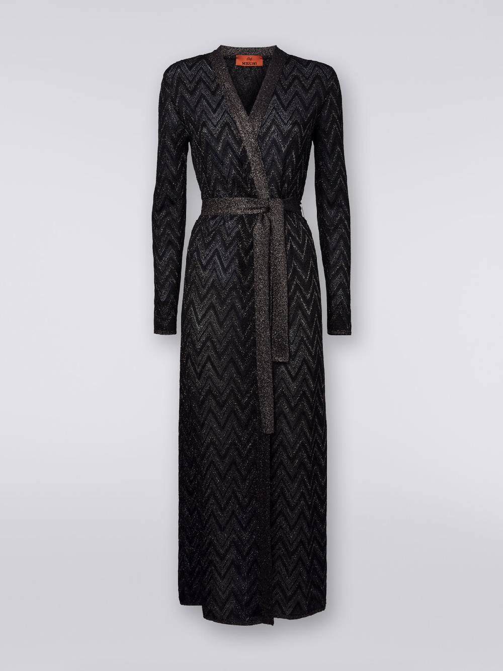 Missoni Cardigan lungo in maglia chevron con lurex Shopping Online